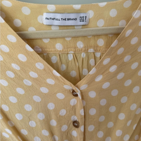 Faithful the Brand Boulevards Polka Dot Tie Front Cropped Top - Picture 4 of 6